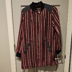 NWOT Hazel By Antropologie Embroidered Bomber Jacket Cardigan Coat Medium